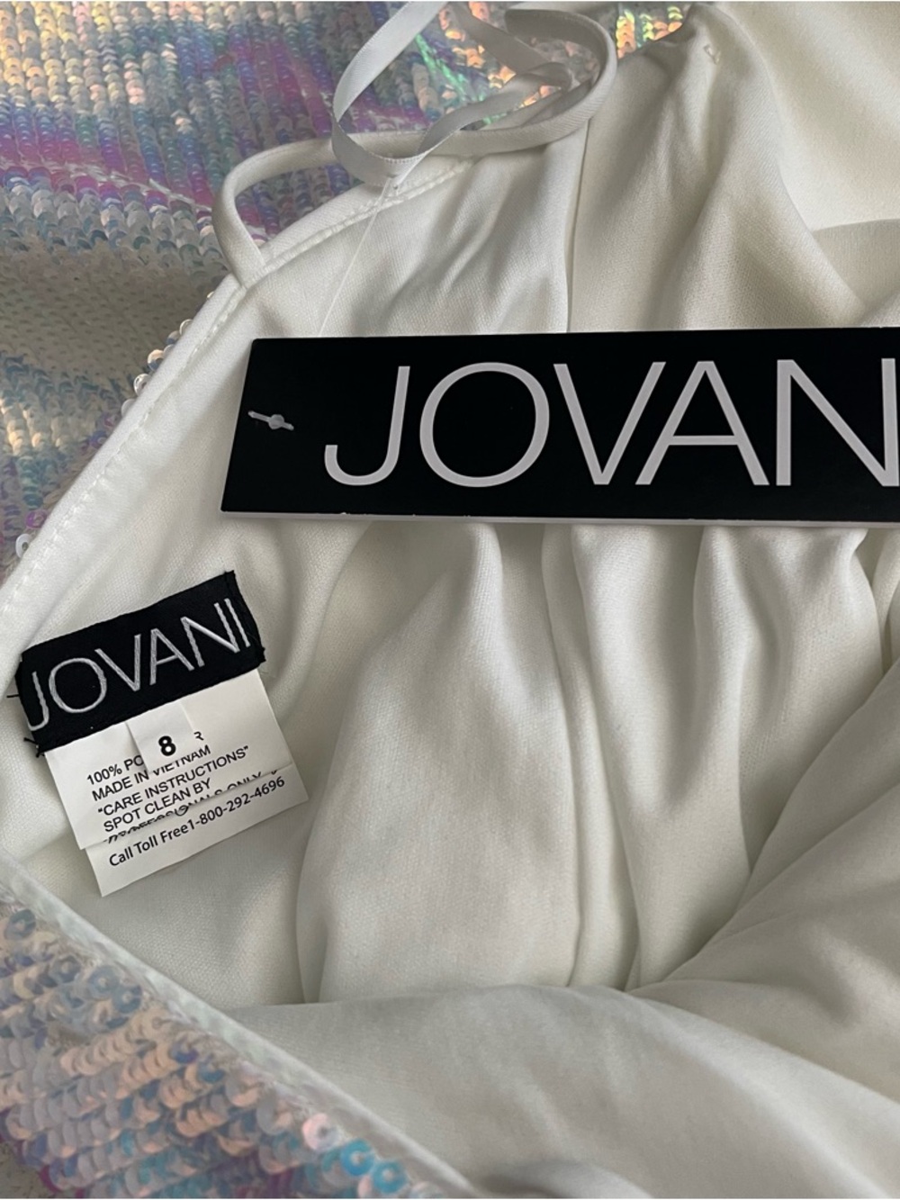 Jovani Sequin Plunging V-neck Gown - Picture 3 of 4